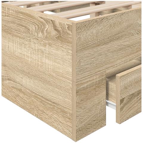 Struttura letto con cassetti rovere sonoma 120x190 cm legno ingegnerizzato - Foto 8