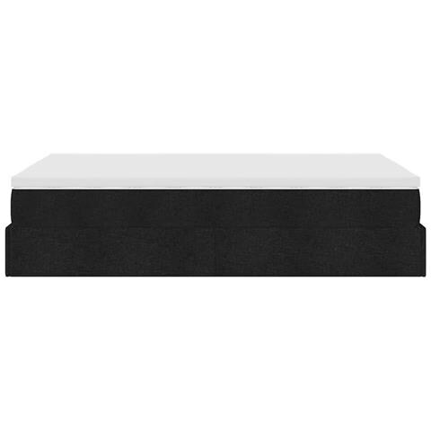 Struttura Letto Pouf con Materasso Nero 120x190 cm in Tessuto - Foto 9