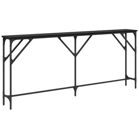 Tavolo Consolle Rovere Nero 180x23x75 cm Legno Ingegnerizzato - Foto 1