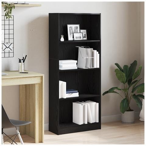 Libreria in Rovere Nero - 60 x 24 x 143 cm - Realizzata in Legno Ingegnerizzato - Foto 2