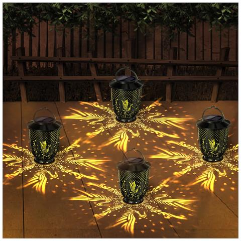 Lanterna Solare Da Giardino Esterno - Design Gru, Finitura Nera, Illuminazione Led Impermeabile Per Paesaggi - Foto 7