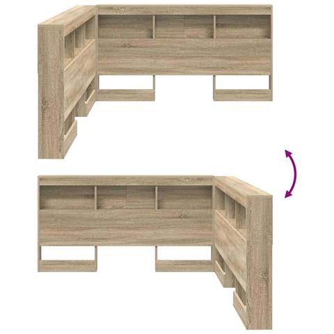 Testata contenitore rovere sonoma 135 cm Legno multistrato - Foto 9