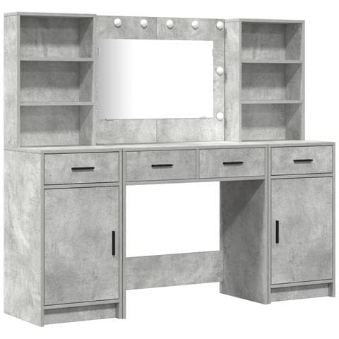 Set di toeletta 3 pezzi  Grigio cemento Legno ingegnerizzato - Foto 1