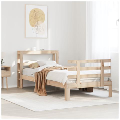 Giroletto con Testiera 75x190 cm in Legno Massello di Pino - Foto 2