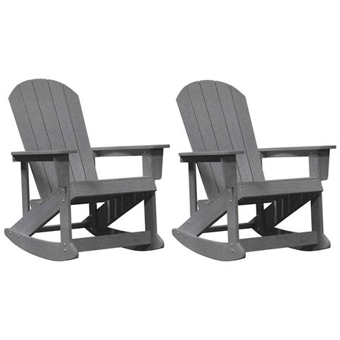 Sdraio Rocking Adirondack 2 pcs Grigio chiaro HDPE - Foto 1