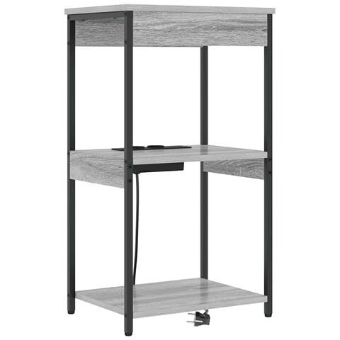 Comò con stazione di ricarica Grigio sonoma Legno multistrato - Foto 1