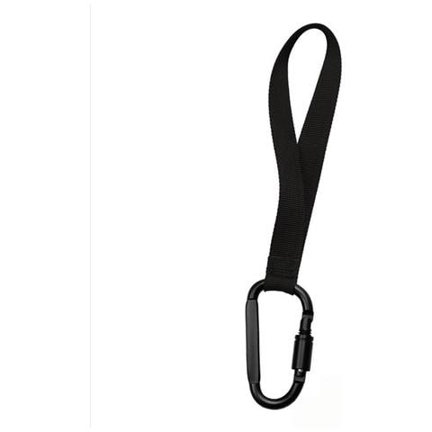 Set Da 2 Ganci Da Viaggio Con Moschettone In Alluminio E Cinturino In Nylon Black - Foto 1