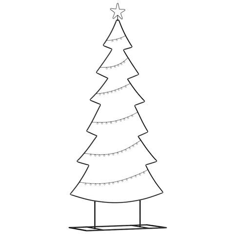 Albero di Natale in metallo con supporto Nero 180 cm Acciaio - Foto 1
