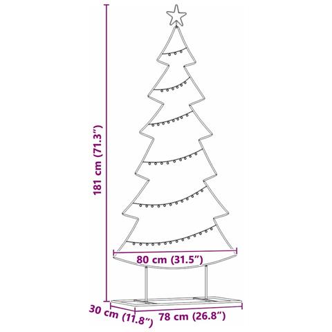 Albero di Natale in metallo con supporto Nero 180 cm Acciaio - Foto 9