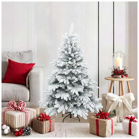 Albero di Natale Artificiale Snodato Foderato di Neve Bianco - Foto 2