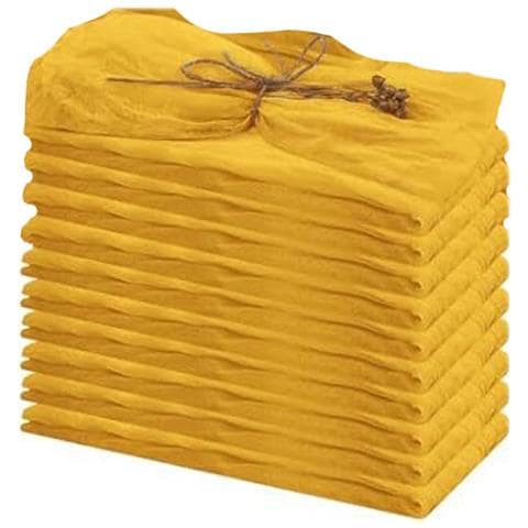 Set Di 12 Tovaglioli In Tessuto Increspato - Poliestere Per Feste Di Matrimonio E Decorazioni Per La Casa Yellow - Foto 1