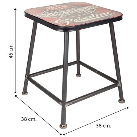 Sgabello In Metallo 38x38x45 Rosso - Foto 4