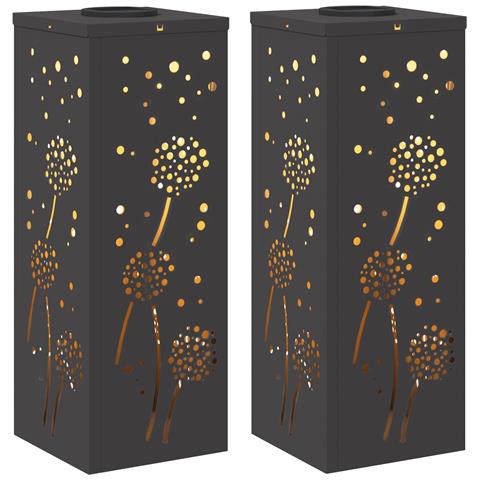 Faro LED solare per sentieri 2 pcs Nero - Foto 1