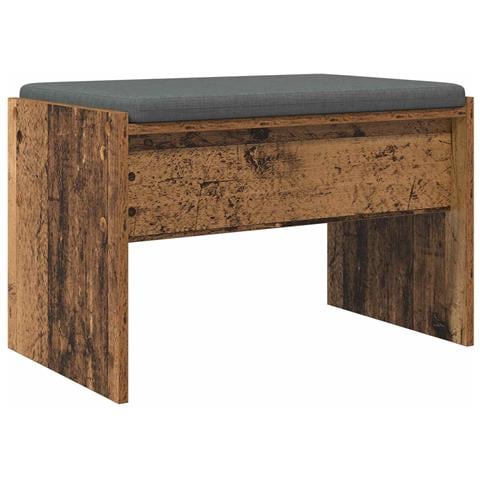 Panca per ingresso con cuscino Legno vecchio 63 x 38 x 40 cm - Foto 1