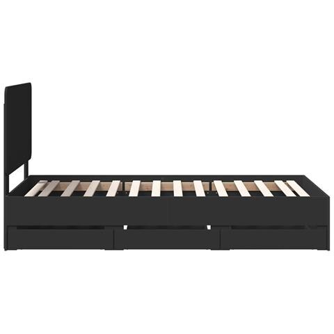 Struttura del letto Nero 75 x 190 cm Legno Ingegnerizzato - Foto 9