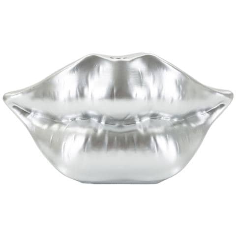 Soprammobile Mouth Lip Argento In Resina A Forma Di Labbra - Foto 1