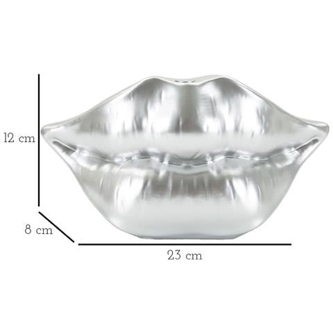 Vaso Decorativo Bocca-argento-poliresina-12x23x8 Cm - Foto 6