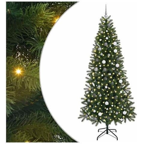 Albero di Natale artificiale con 300 LED Verde 240 cm PE e PVC - Foto 1