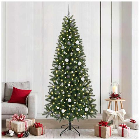 Albero di Natale artificiale con 300 LED Verde 240 cm PE e PVC - Foto 2