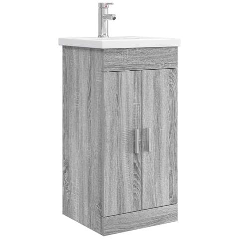 Mobile da bagno con lavabo Sonoma grigio 42 x 40 x 84,5 cm - Foto 1