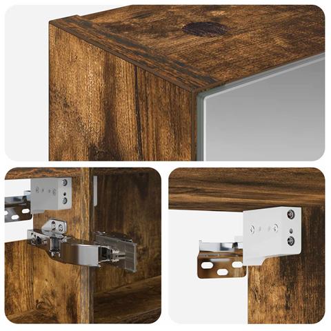 Mobiletto per specchio da bagno Rovere fumé 40 x 10,5 x 60,5 cm - Foto 9
