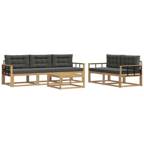 Set di divani da esterno con cuscino 6 pcs Bianco e Antracite - Foto 1