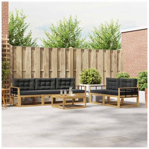 Set di divani da esterno con cuscino 6 pcs Bianco e Antracite - Foto 2