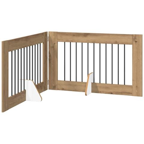 Cancello per cani pieghevole con supporti 2 pcs 200,5 cm - Foto 1