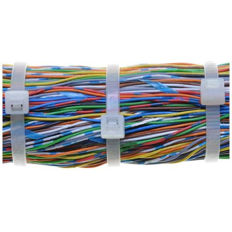 ISWT-14036 - Fascette Fermacavi Autobloccanti 140x3,6mm in Nylon 100pz Bianco - Foto 4