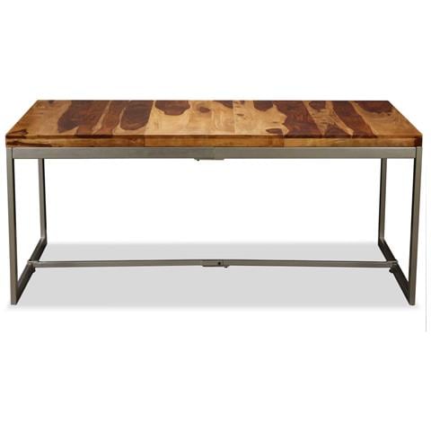 Tavolo Da Pranzo In Legno Massello Di Sheesham E Acciaio 180 Cm - Foto 2