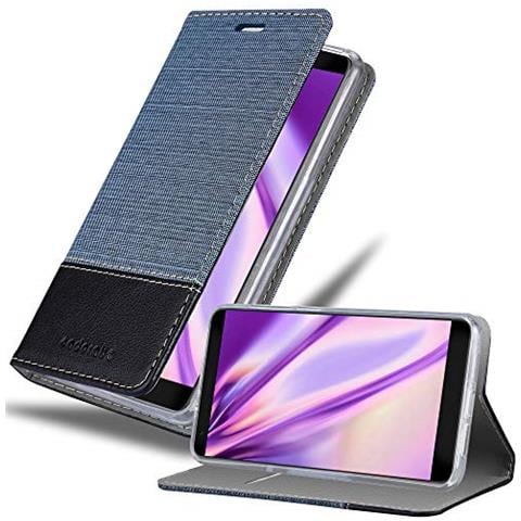 Custodia Libro Per Zte Blade V9 In Azzurro Scuro Nero - Con Vani Di Carte, Funzione Stand E Chiusura Magnetica - Portafoglio Cover Case Wallet Book Etui Protezione - Foto 1