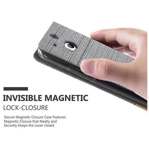 Custodia Compatibile Con Htc One M8 In Grigio Chiaro Marrone - Coperchio Protettiva Con Chiusura Magnetica, Funzione Stand E Tasca Per Le Carte - Foto 9