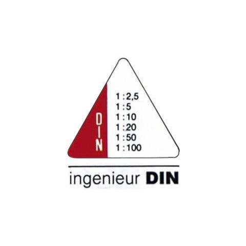 150/150ke / din / 30 - Righello Triangolare In Plastica Per Ingegneri, 30 Cm, Bianco - Foto 2