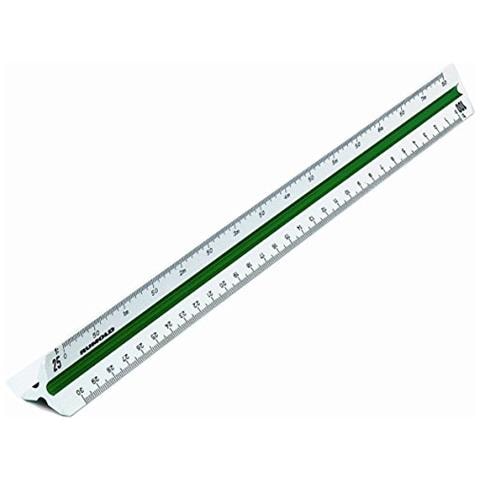 150/150ke / din / 30 - Righello Triangolare In Plastica Per Ingegneri, 30 Cm, Bianco - Foto 1
