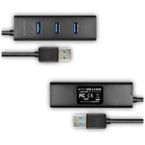 Hue-s2bp Hub Di Interfaccia Usb 3.0 [3.1 Gen 1] Type-a 5000 Mbit / s Nero (4x Usb3.0 Charging Hub 1.2m Cable. Microusb)  - Foto 3