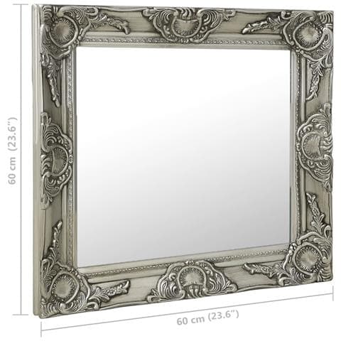 Specchio Da Parete Stile Barocco 60x60 Cm Argento - Foto 2