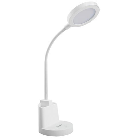 Lampada Da Scrivania Led 7w Con Interruttore Touch E Portapenne. Bianco - Foto 4