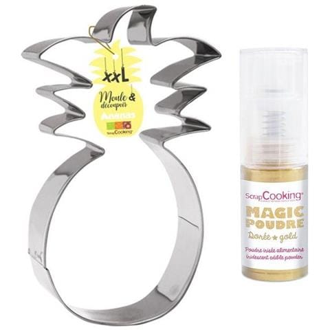Tagliabiscotti Xxl In Acciaio Inox Ananas + Polvere Alimentare Dorato - Foto 1