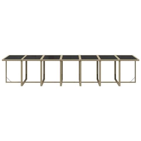 Set Da Pranzo Per Giardino 19pz Con Cuscini In Polyrattan Beige - Foto 10