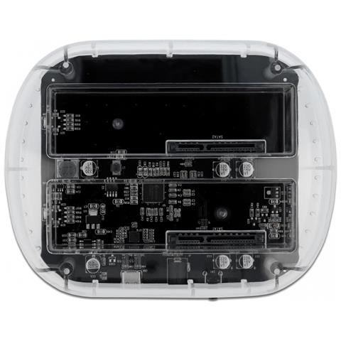 Docking Station con USB Type-C per 2 x SATA HDD / SSD trasparenti - Foto 5