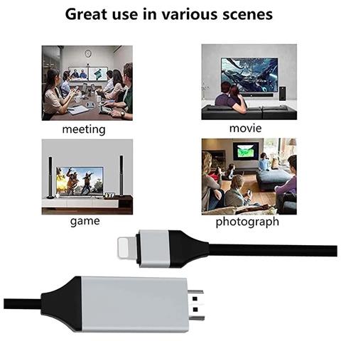 Cavo Adattatore Lightning To Hdmi 7plus 6s 6s-plus 6 6 Plus 12 11pro 11pro-max - Foto 2