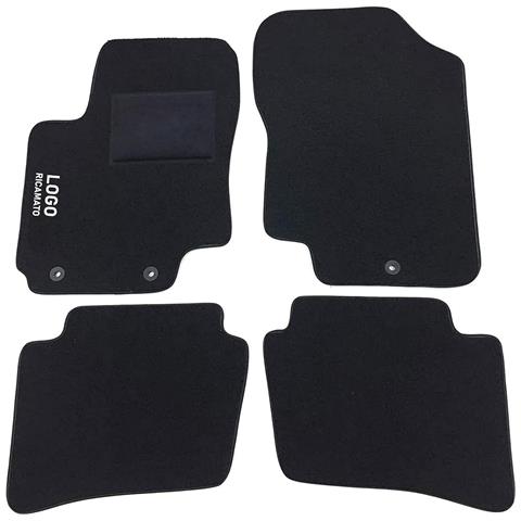 Tappetini Auto Compatibili Per I20 | Tappeti Sagomati | In Moquette Nera | Logo Ricamato Battitacco E 3 Clip Di Fissaggio | Accessori Interni - Foto 1