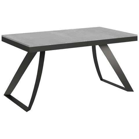 Tavolo Allungabile 90x160/264 Cm Proxy Evolution Telaio Antracite - Cemento - Foto 5