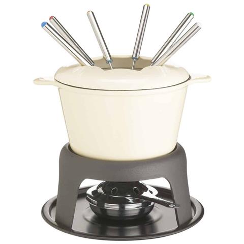 Masterclass Cast Iron Enamelled Fondue Set - Cream - Foto 1