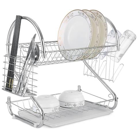 Scolapiatti Da Lavandino Mr-1025-53 Argentato Acciaio Inossidabile Plastica - Foto 1