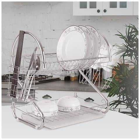 Scolapiatti Da Lavandino Mr-1025-53 Argentato Acciaio Inossidabile Plastica - Foto 7