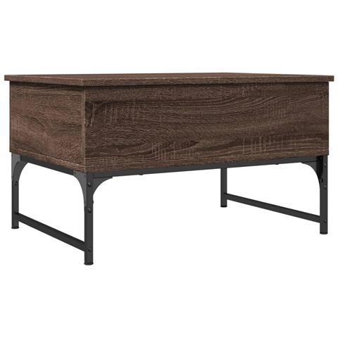 Tavolino Salotto Rovere Marrone 70x50x40cm Multistrato Metallo - Foto 2