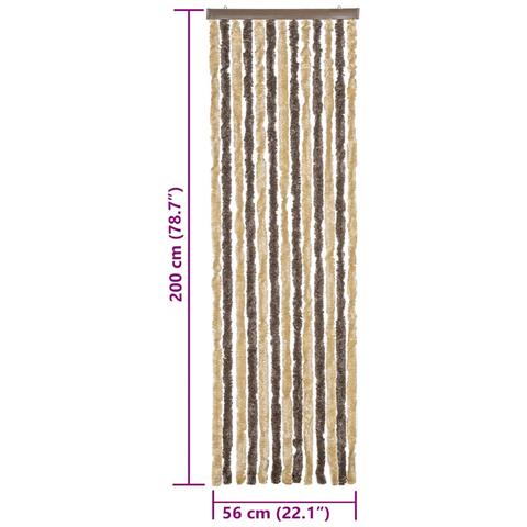 Tenda Antimosche Marrone Scuro E Beige 56x200 Cm In Ciniglia - Foto 7