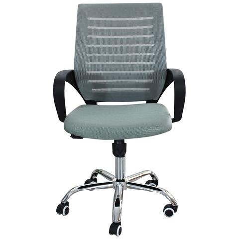 Poltrona Sedia Da Ufficio Anatomica Tessuto Grigio Praga - Foto 2