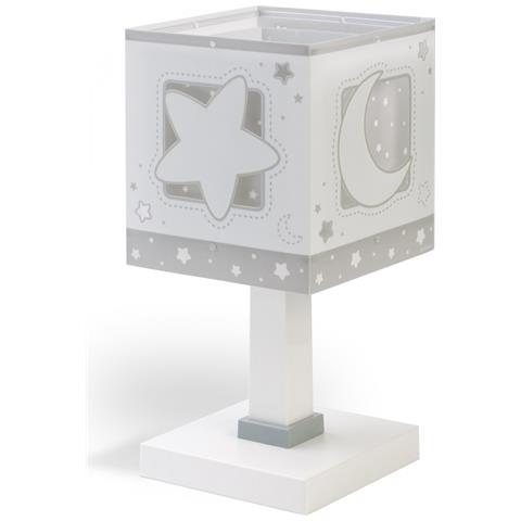 Lampada Da Comodino Per Bambini Moonlight Luna E Stelle Grigio - Foto 2